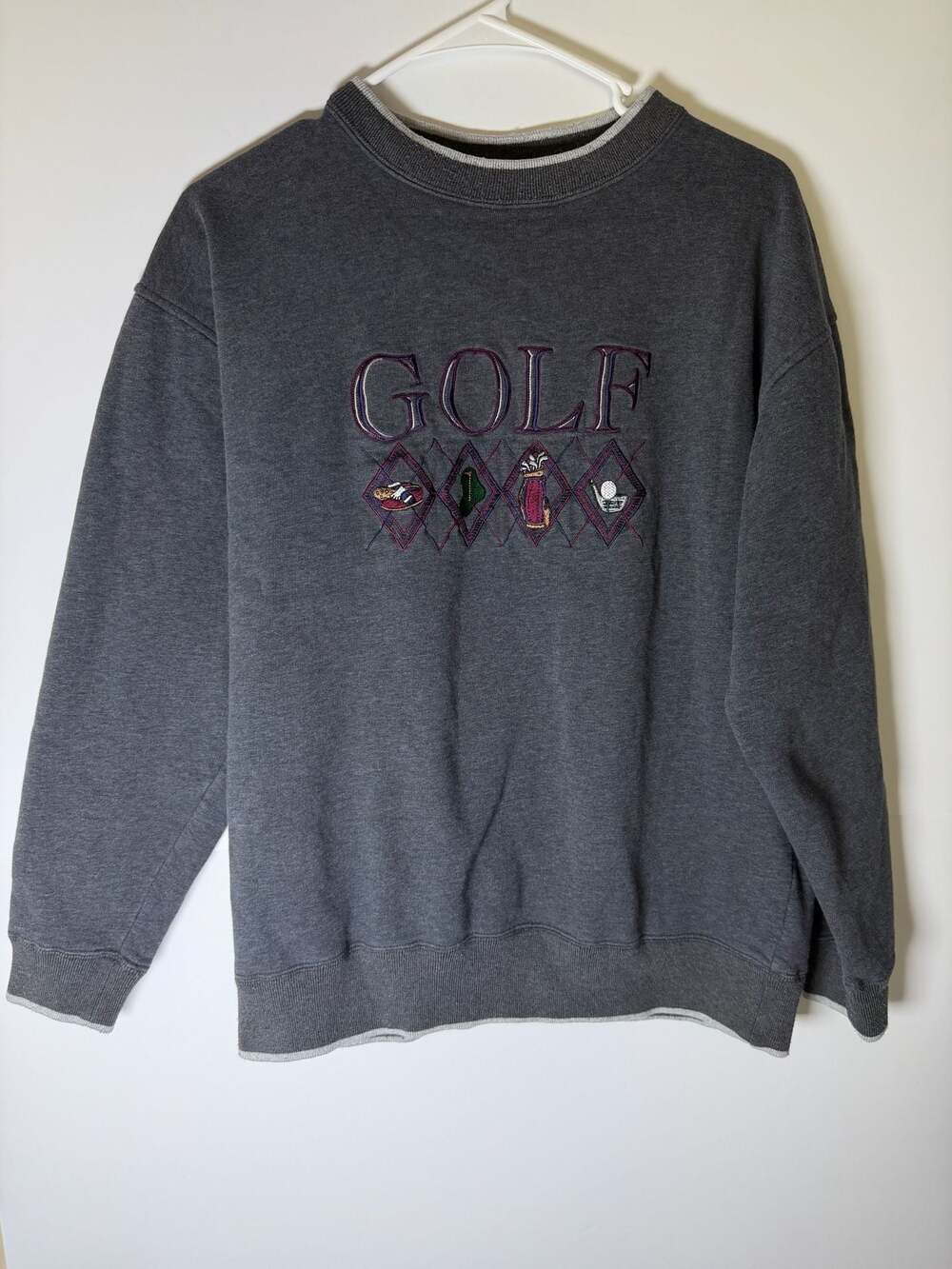 Vintage M&C Sport Golf Embroidered Crewneck Sweatshirt, Gray, Medium